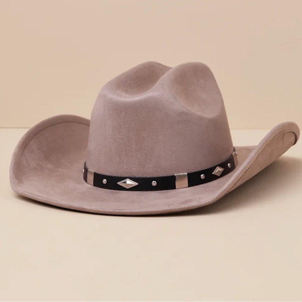 Lulu's Taupe Cowboy Hat with Black Band